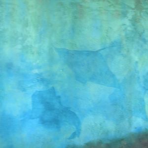 painting on stone wall as you enter the manta rollercoaster