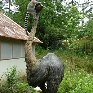 Lemur on extinct animal