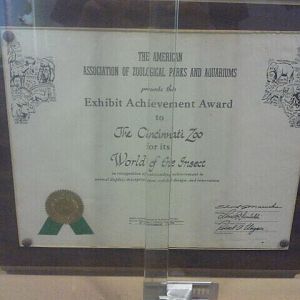 Jul. 2012-AZA Exhibit Achievement Award for World of the Insect
