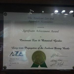 Jul. 2012-AZA Significant Achievement Award for World of the Insect