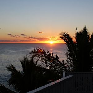 Sunset from the deck of the Matavai Resort