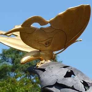 Butterfly on Elephant Sculpture