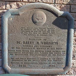 Dr. Harry M. Wegeforth Dedication Plaque