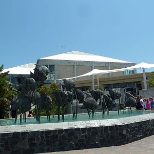 Entrance + Fish Pool Statue