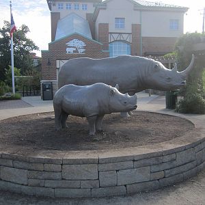 Aug. 2012-Rhinoceros Statues at the first entrance