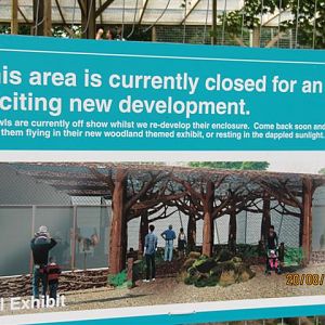 Signage for work on the owl aviaries