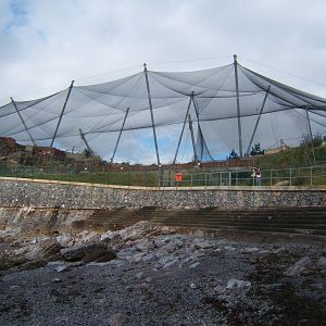 A view of Living Coasts from the Beach