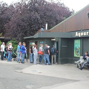 queue to enter the Aquarium, Chester Zoo 26th August 2012