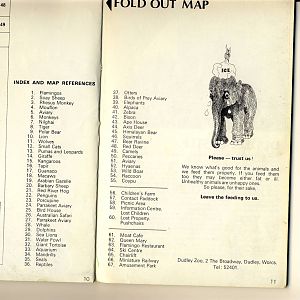 Dudley Zoo 1972 key to plan