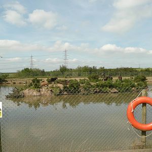 Lake with island for tapir , capybara and waterfowl