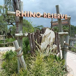 Safari Africa - Rhino Reserve Sign