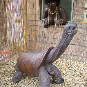 Rodrigues Giant Tortoise Sculpture at Chleby, 26/08/12