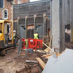 View of construction work on the Gorilla House