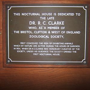 View of plaque outside the Nocturnal House