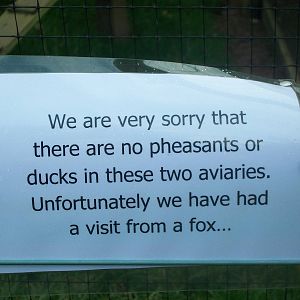 Filey Bird Garden and Animal Park signage 26th October 2012