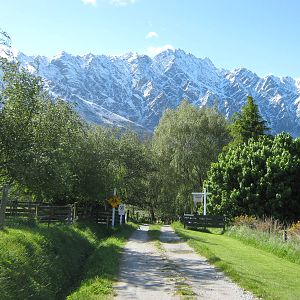 entrance down the driveway