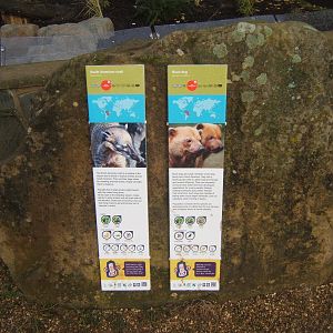 View of new Bush Dog/Brown-nosed Coati signs