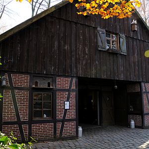 Farm house inside childrens zoo at Dortmund