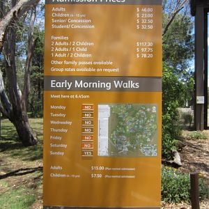 Zoo Admission prices