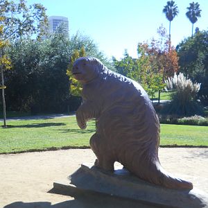 Ground sloth statue