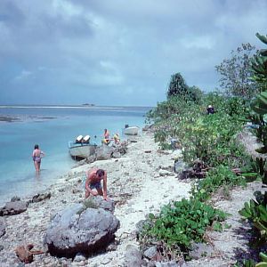 Tourists on a Pohnpeian beach - Pohnpei