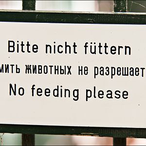 No feeding sign at Berlin Tierpark