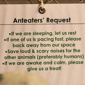 sign inside anteater nighthouse