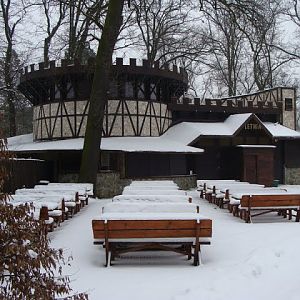 Summer restaurant on the area zoo