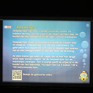 example of sign at the aquarium