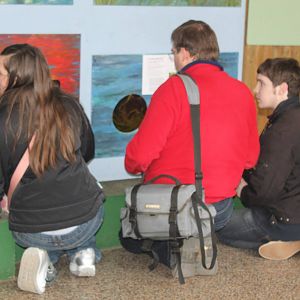 Zoochatters photographing newts dudley Zoo 2013