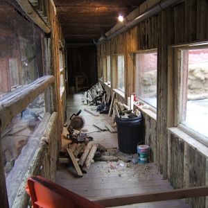 View of re-furb work along the Crocodile corridor of the Reptile House