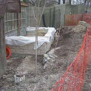 construction by flamingo exhibit