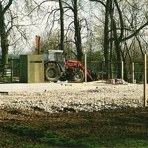 Work on foundations for new Africa paddock house 25th March 2000