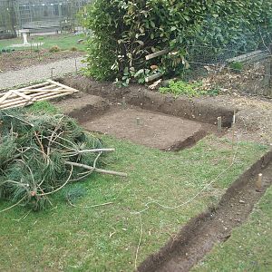 Filey Bird Garden and Animal Park, footings for Parrot aviary 12th April 20