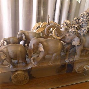 Timber carving on display