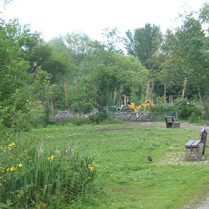View of new exhibit being built