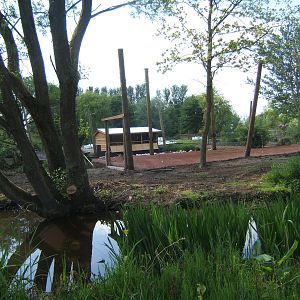 View of new exhibit being built