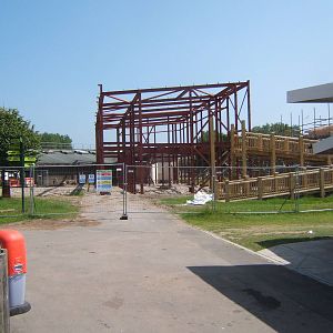 View of construction of new Orang House