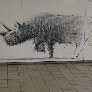 Graphicses in the station queues U-bahn by the Zoo