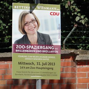 Political poster by the zoo