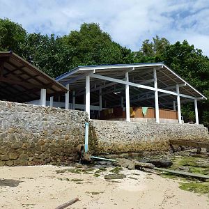 Turtle facilities as seen from the beach, June 2013.