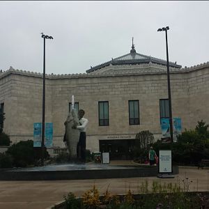 Shedd Aquarium - Man With Fish Statue + First Entrance