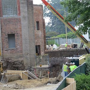 side of future penguin exhibit
