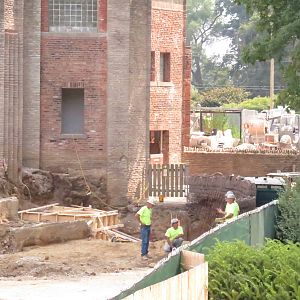 side of future penguin exhibit