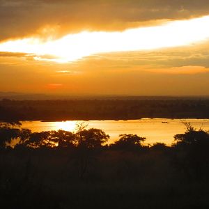 Sunset over Lake Albert