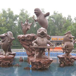 fountain outside building