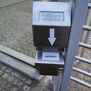 Reader of tickets at entering the zoo