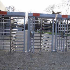 Entrance turnstiles with readers of tickets