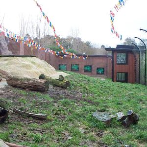 looking down the length of the enclosure