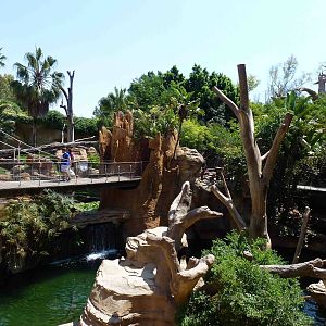 Chimpanzee enclosure with bridge, July 2013.
